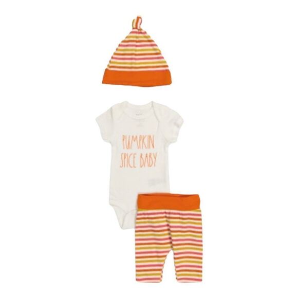 Rae Dunn 0-3 months PUMPKIN SPICE BABY body suit set - Picture 1 of 1